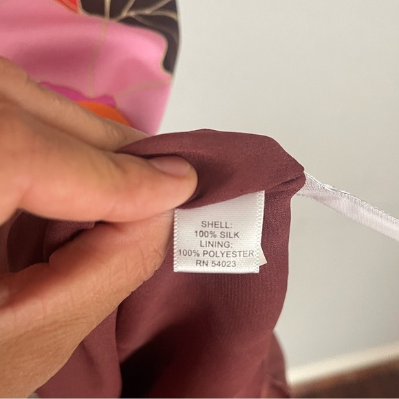 Banana Republic 100% silk Floral Halter Dress with Bold Colors Size - Picture 5 of 11